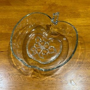 Vintage Hazel Ware Etched Glass Apple Blossom Bowl